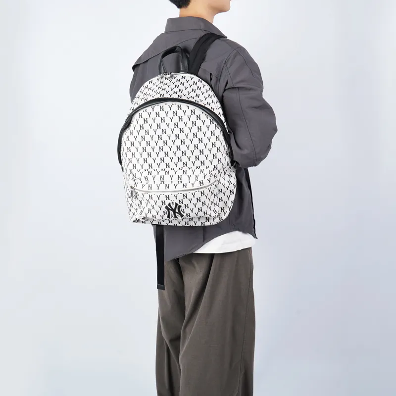 MLB New York Yankees Polyester Combo Bag Backpack Regular Unisex Black White-8