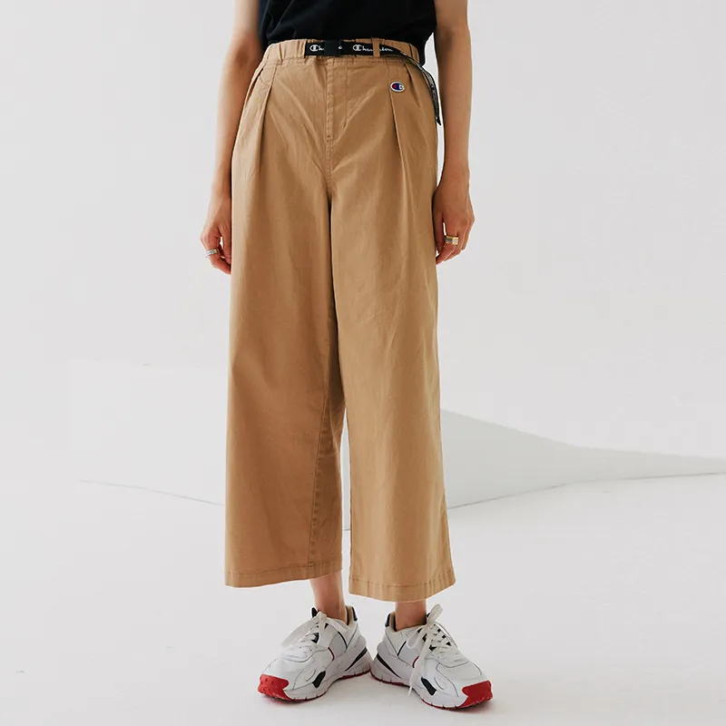 Champion Straight Moderate Casual Pants Japan Version Women's Light Khaki-1