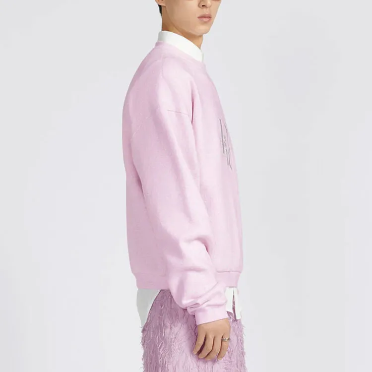 DIOR X ERL SS23 Oversized Sweatshirt Heathered Pink Cotton Fleece-4