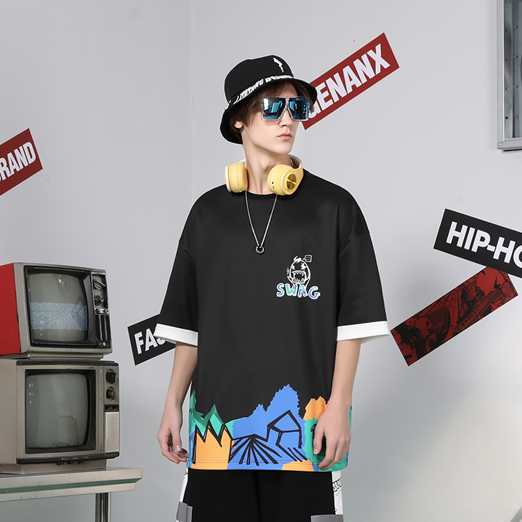 GENANX 柄プリントTシャツ ホワイト unisex Amazon.com: Genanx Men's Graphic Tee Unisex Cool Design T