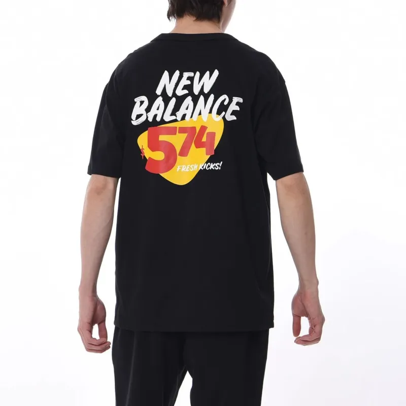 New Balance Drop Shoulder Sleeve T Shirt Men's Black-3
