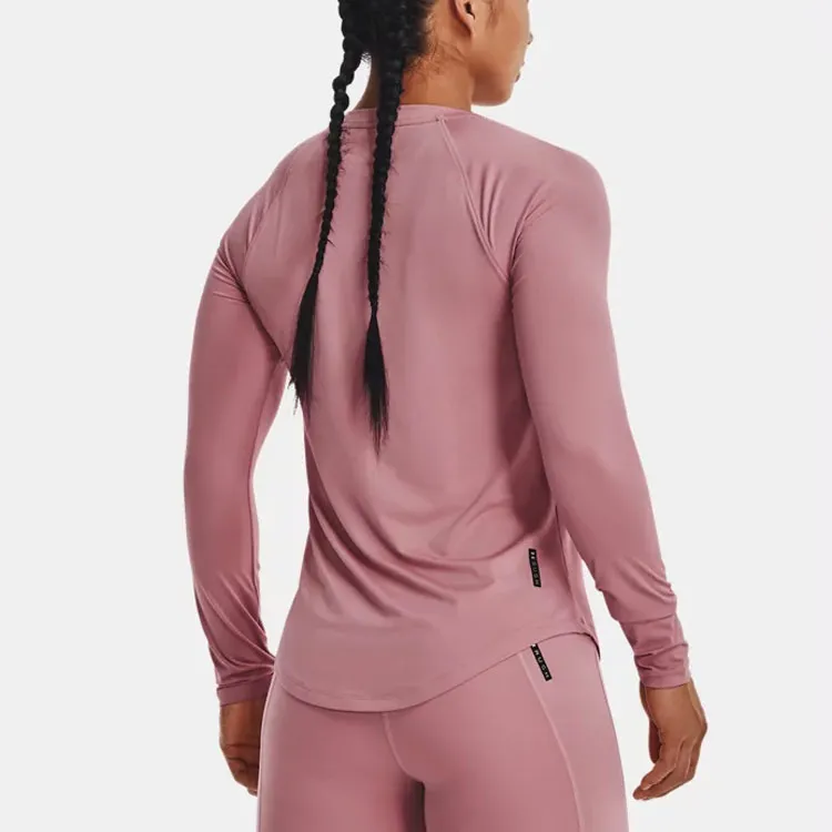 Under Armour RUSH Raglan Sleeve T Shirt Women's Pink-4