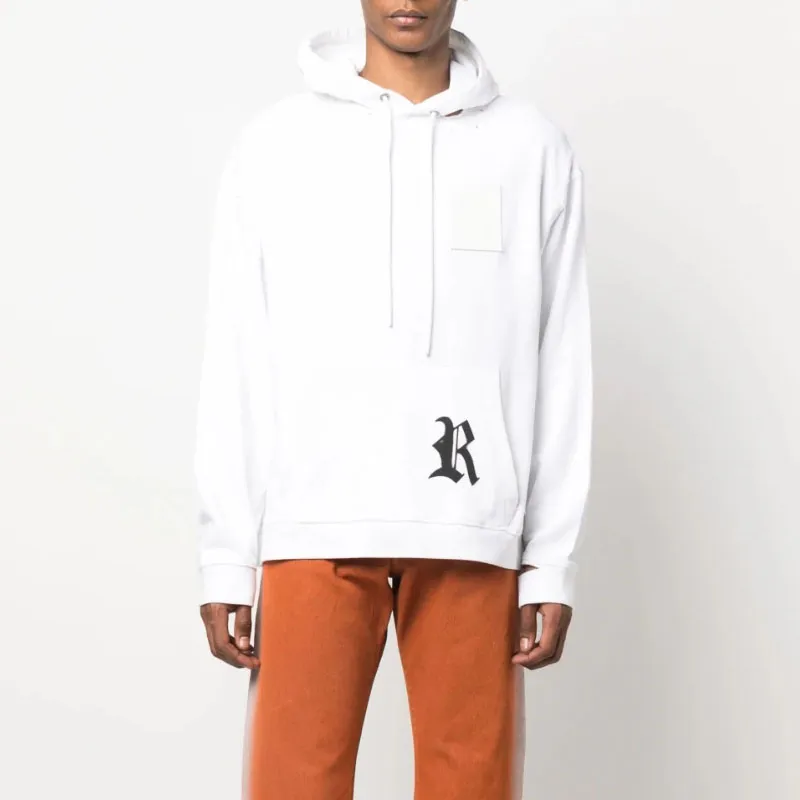 RAF SIMONS Logo Patch Ripped Hoodie-1
