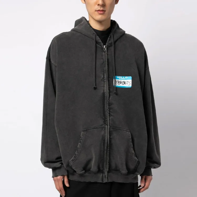 Vetements My Name Is Faded Zip Up Hoodie-1