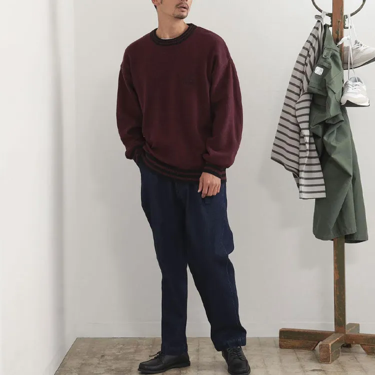 Beams Sweaters Men Dark Red-2