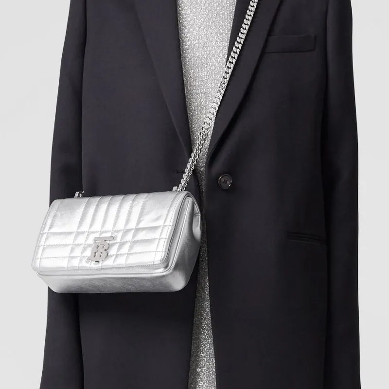 Burberry Small Lola Quilted Metallic Leather Bag-6