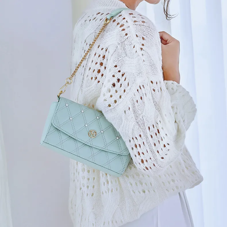 VICTORIA·HYDE Sheepskin Crossbody Bag, Shoulder Bag Women's Mint Green-2