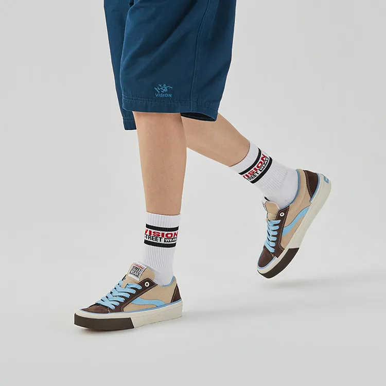 OddCIRKUS x Vision Street Wear Astley Pro Low Top Skateboard Shoes Unisex Chocolate Light Blue Multicolor-8