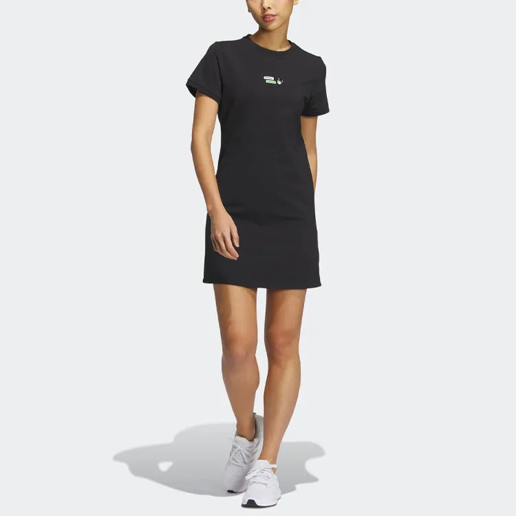 Adidas x SEEBIN Short Sleeved Dresses Women's Black-1