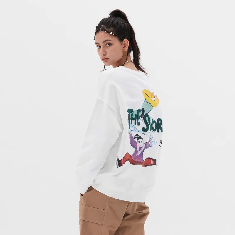 Thankque Crew Neck Loose Fit Sweatshirt Unisex-6