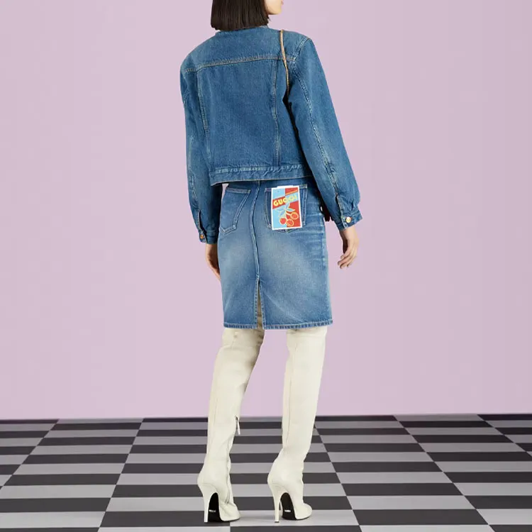 GUCCI Logo patch Denim Jacket-2