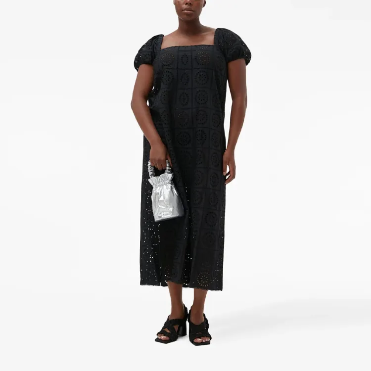 GANNI Broderie Anglaise Midi Dress-1