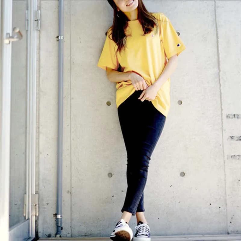 Champion T Shirts Unisex Lemon-4