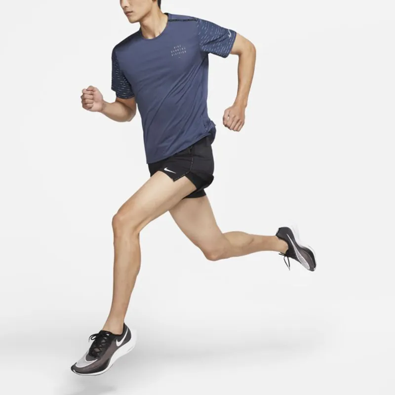Nike T Shirts Men Navy Blue-3