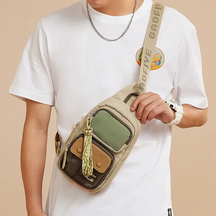 LiNing Badfive Polyamide Sling Bag Regular Unisex Khaki-7