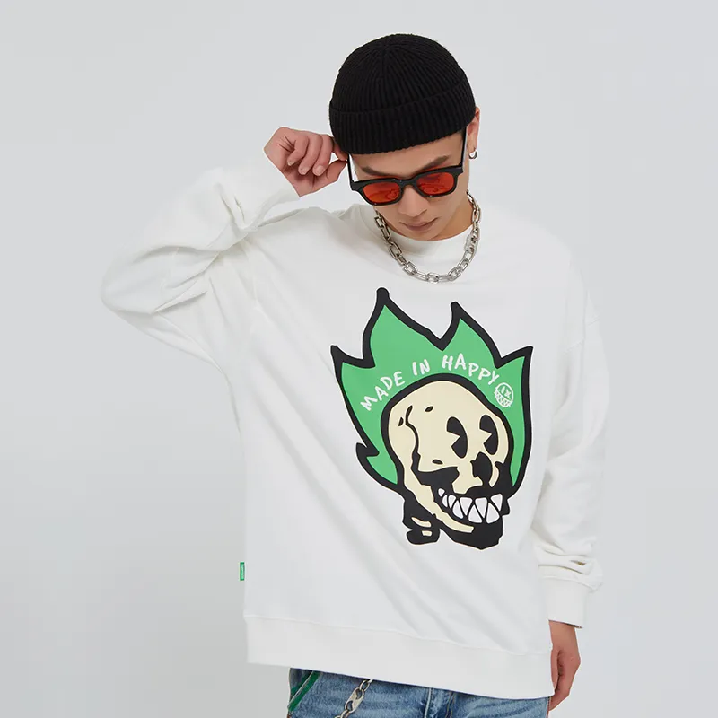 MAKE HAPPINESS Sweatshirts Unisex White-2