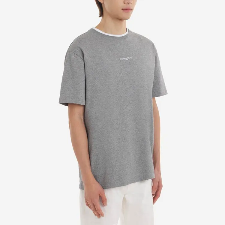 Maison Kitsune Logo embroidered Cotton T shirt-3