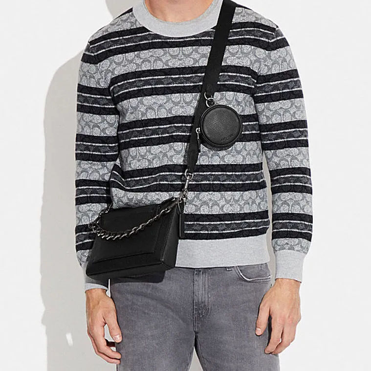 COACH Holden Pebbled Cow Leather Combo Bag Shoulder Bag Crossbody Bag Medium Size Men's Black-3