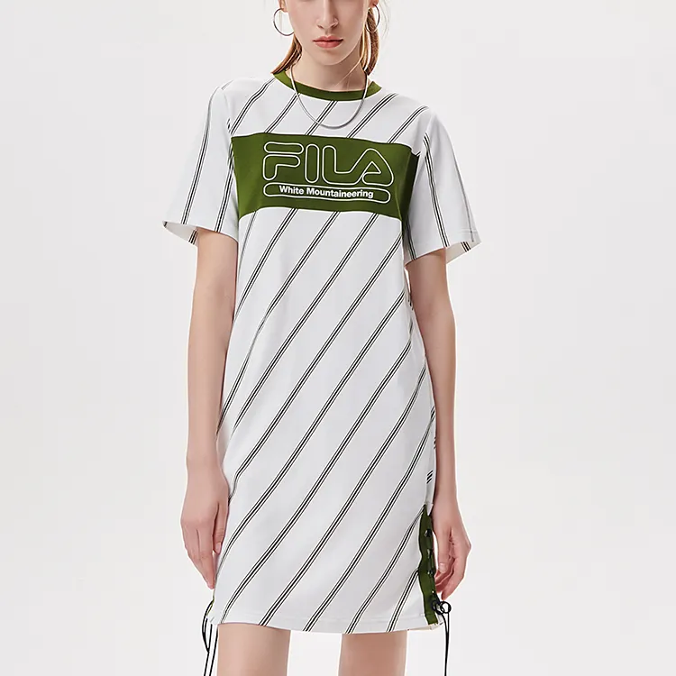 FILA FUSION Short Sleeved Dresses Women's Sports White-2