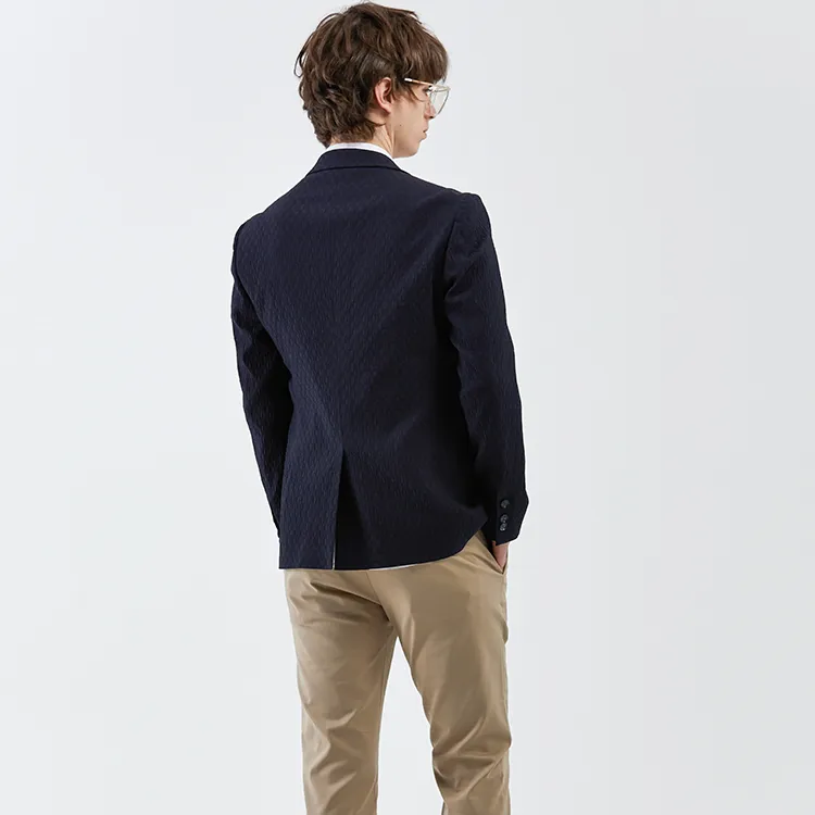 DAVID NAMAN Business Suits Men Navy Blue-5
