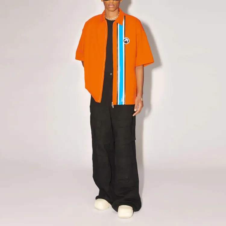 AMBUSH Striped Zipped Short sleeve Shirt-2
