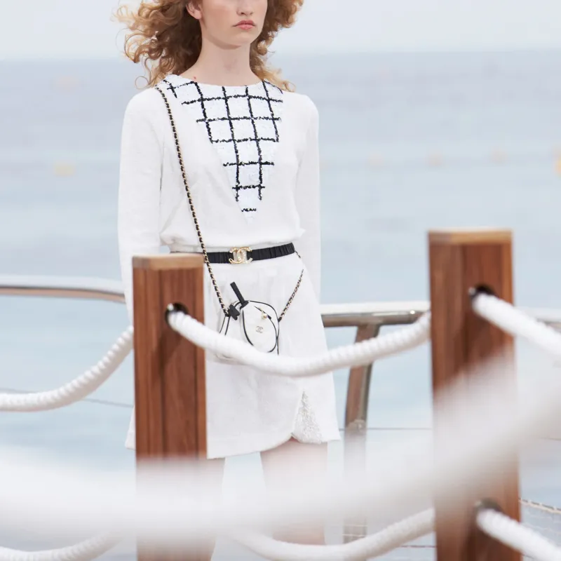 CHANEL Long-Sleeved Dresses Women's White-2