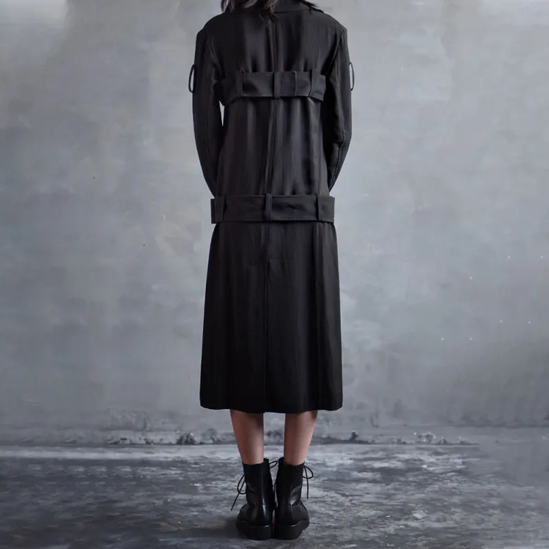 Yohji Yamamoto Trench Coats Women's Black-3