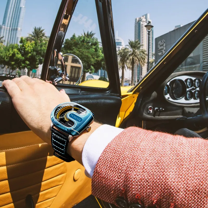 ATOWAK Supercar Wrist Watch Automatic Mechanical Movement Genuine Leather Strap 46.5*40.5mm Black Dial Men's Watches-7
