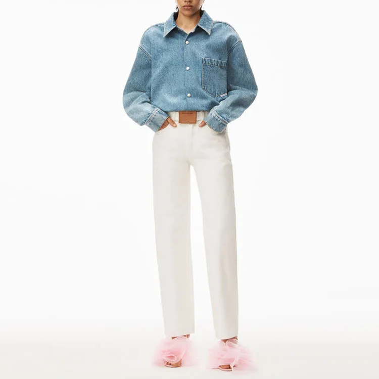 Alexander Wang Buttoned Long Sleeved Denim Jacket-1