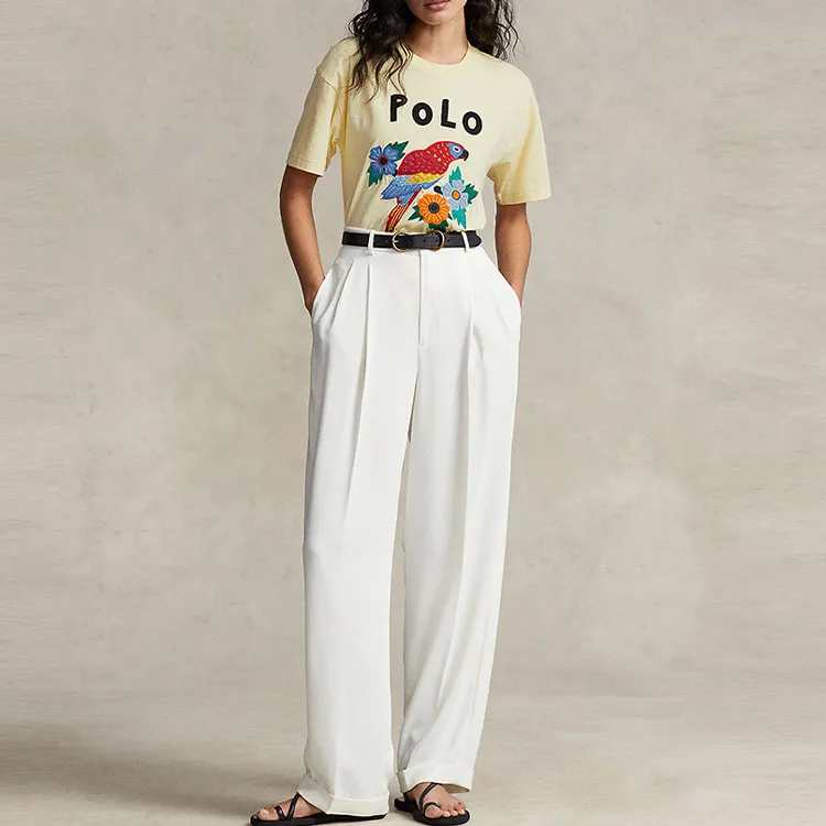 Polo Ralph Lauren Drop Shoulder Sleeve T Shirt Women's Yellow-1