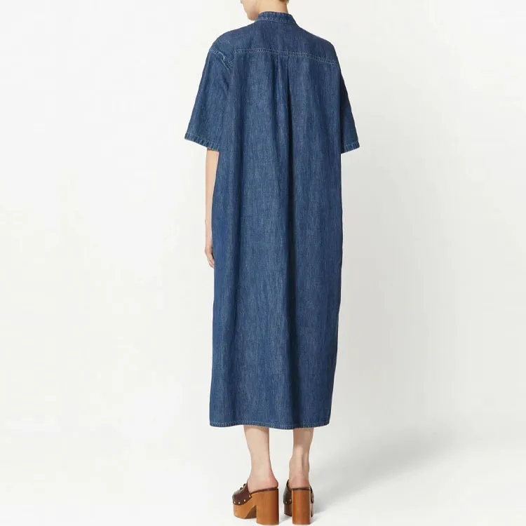 Valentino Short Sleeved Dress Women's Denim Blue-1