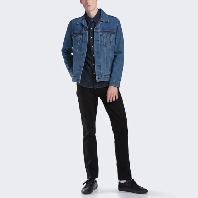 Levis Denim Jackets Men Dark Blue-4