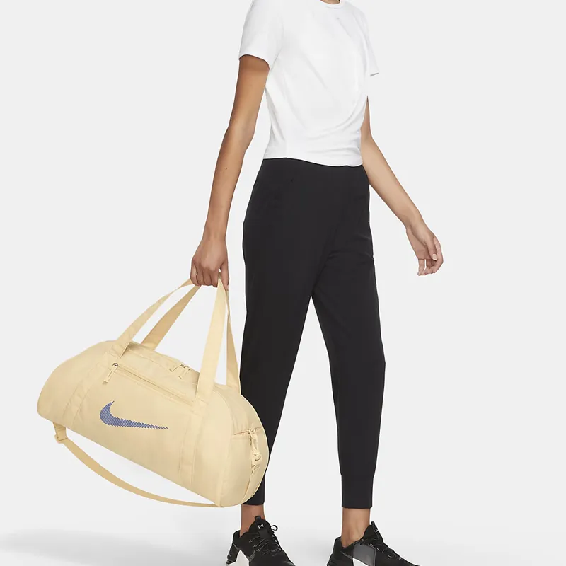 Nike Polyester Handbag Shoulder Bag Crossbody Bag Gym Bag Large Size Unisex Beige-5