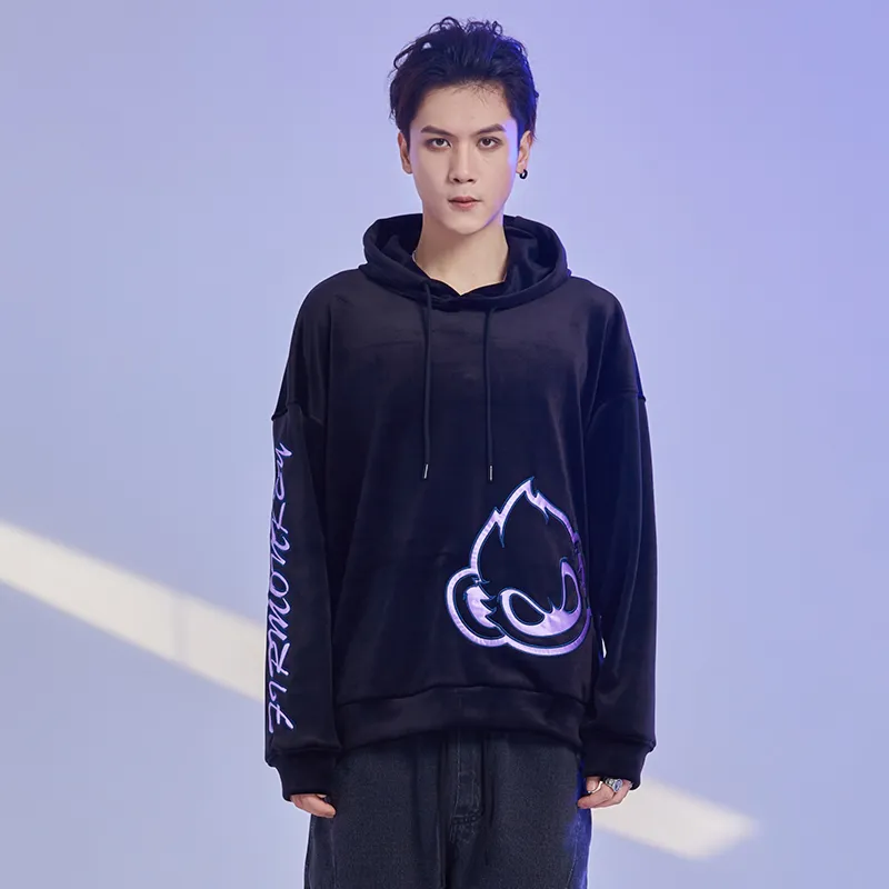 FireMonkey Hooded Loose Fit Regular Sweatshirt Unisex Black-5