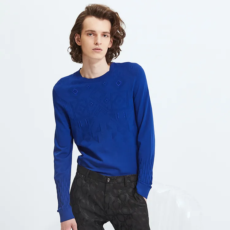DAVID NAMAN Sweaters Men Royal Blue-4