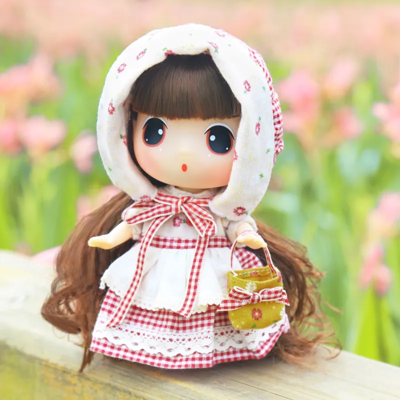 Ddung Winter Camellia Floral Dress In Pastoral Style Doll 18cm Ball Jointed Dolls-3