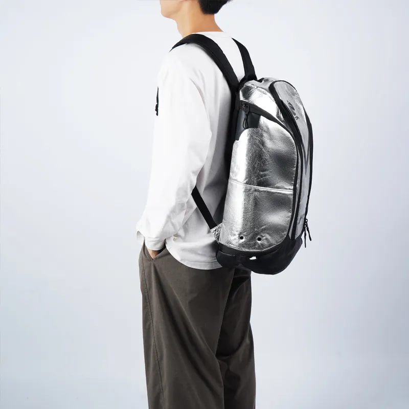 LiNing Fabric Backpack Regular Unisex Silver/Black-3