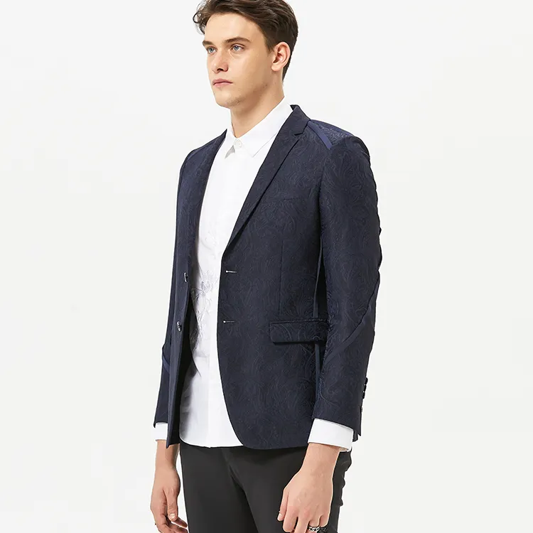 DAVID NAMAN Business Suits Men Navy Blue-6