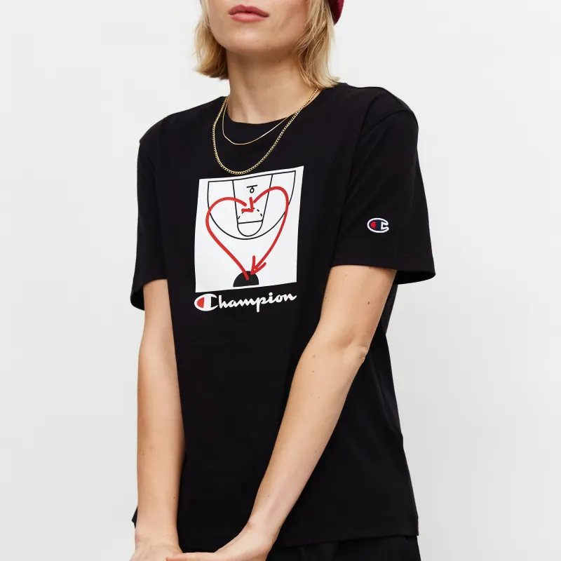 Champion Drop Shoulder Sleeve T Shirt Women's Black-3
