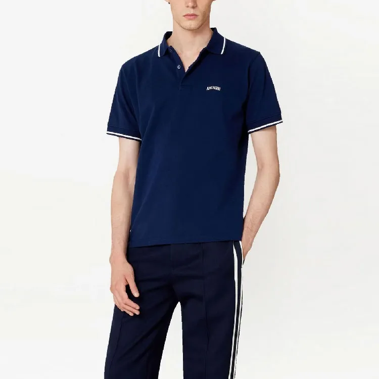 AMI Paris Ami De Coeur Logo Embroidered Polo Shirt-1