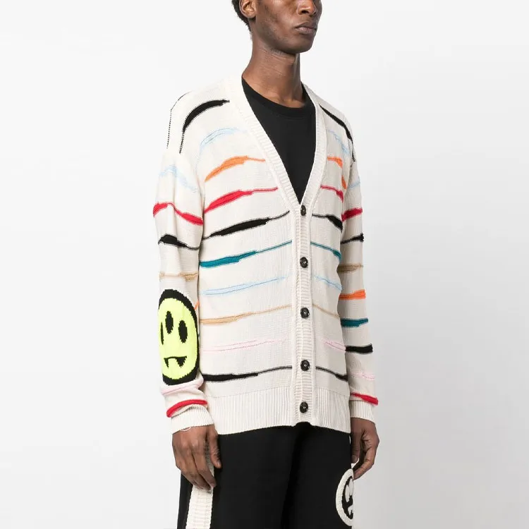 Barrow Striped V Neck Buttoned Cardigan-3