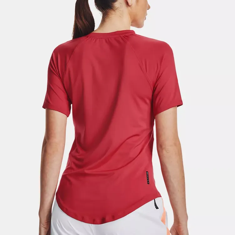 Under Armour RUSH Raglan Sleeve T Shirt Women's Sahasrara Red-3