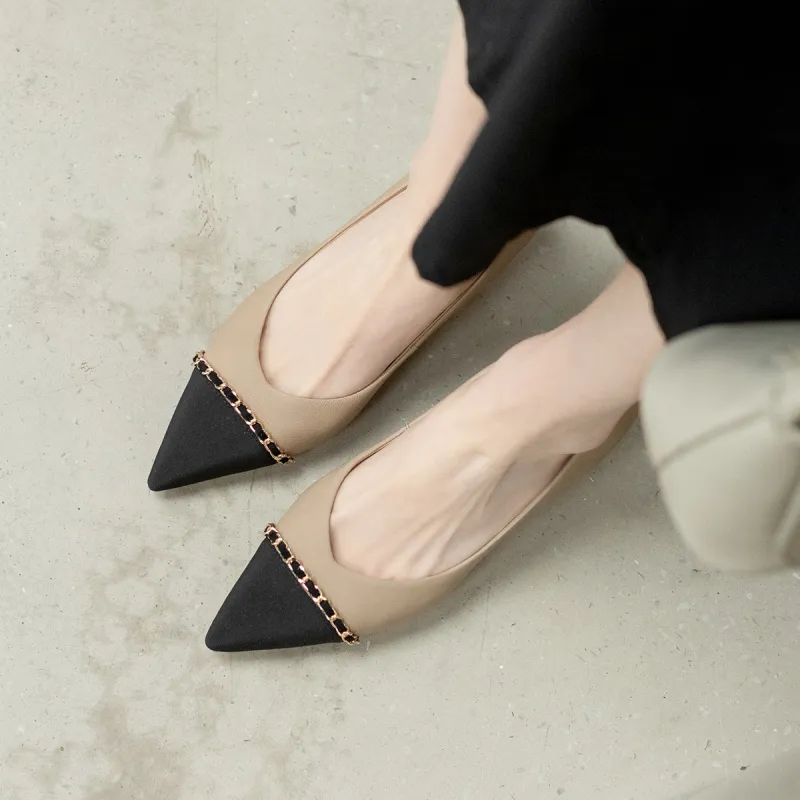 CAMEIDO Slim Heel High Heels 4.0cm Women's Apricot-3
