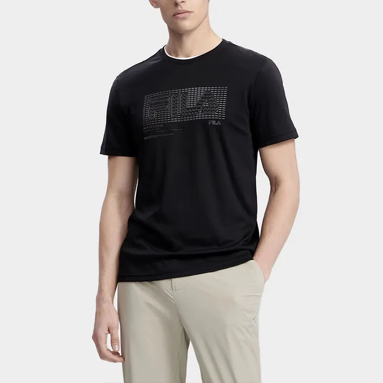 FILA Set in Sleeve T Shirt Men's Jet Black-2