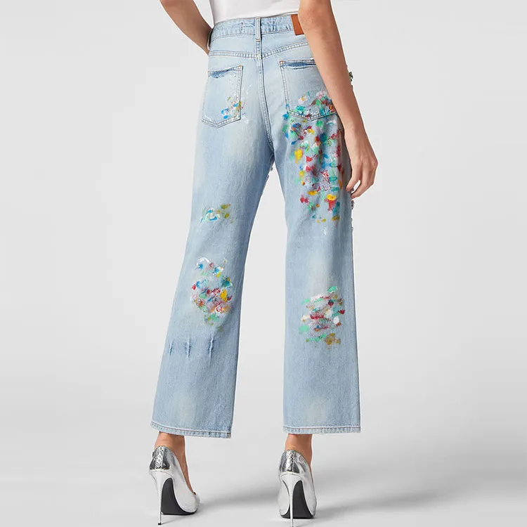 PHILIPP PLEIN Cropped Rhinestone embellished Jeans-2