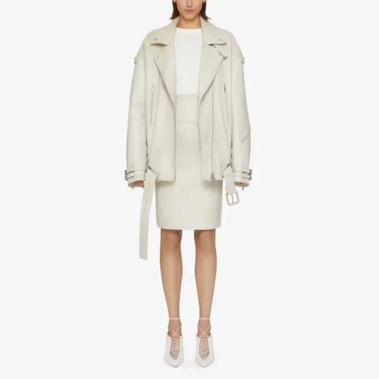 GIVENCHY Leather Jacket Women's White-2
