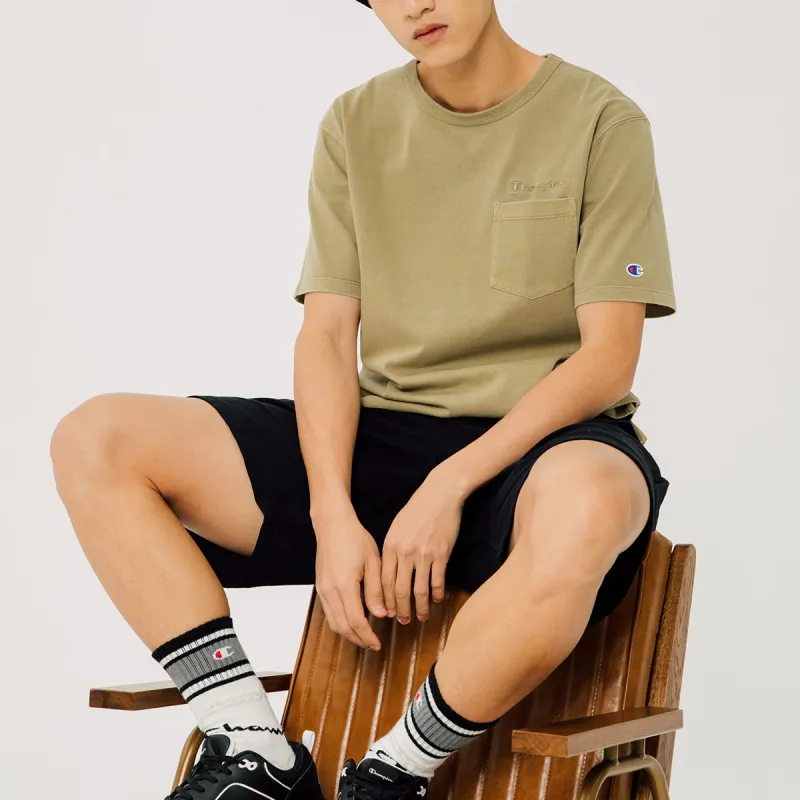 Champion Crew Neck Fitted Straight Short-Sleeved T-Shirt Japan Version Unisex Khaki-3
