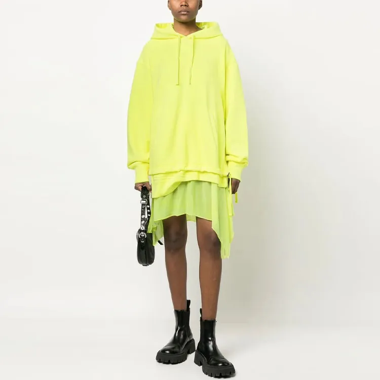 DIESEL Long-Sleeved Dresses Women's Fluorescent Yellow-1