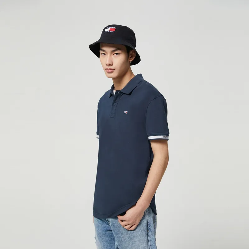 Tommy Hilfiger Short Sleeve Polo Shirts Men's Dark Blue-3