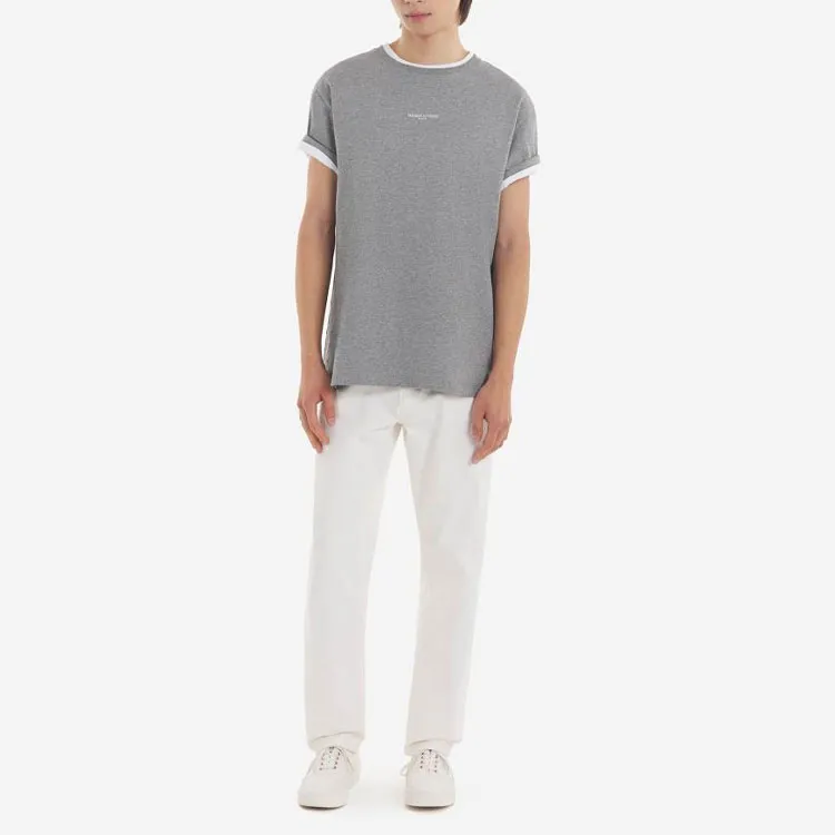 Maison Kitsune Logo embroidered Cotton T shirt-2